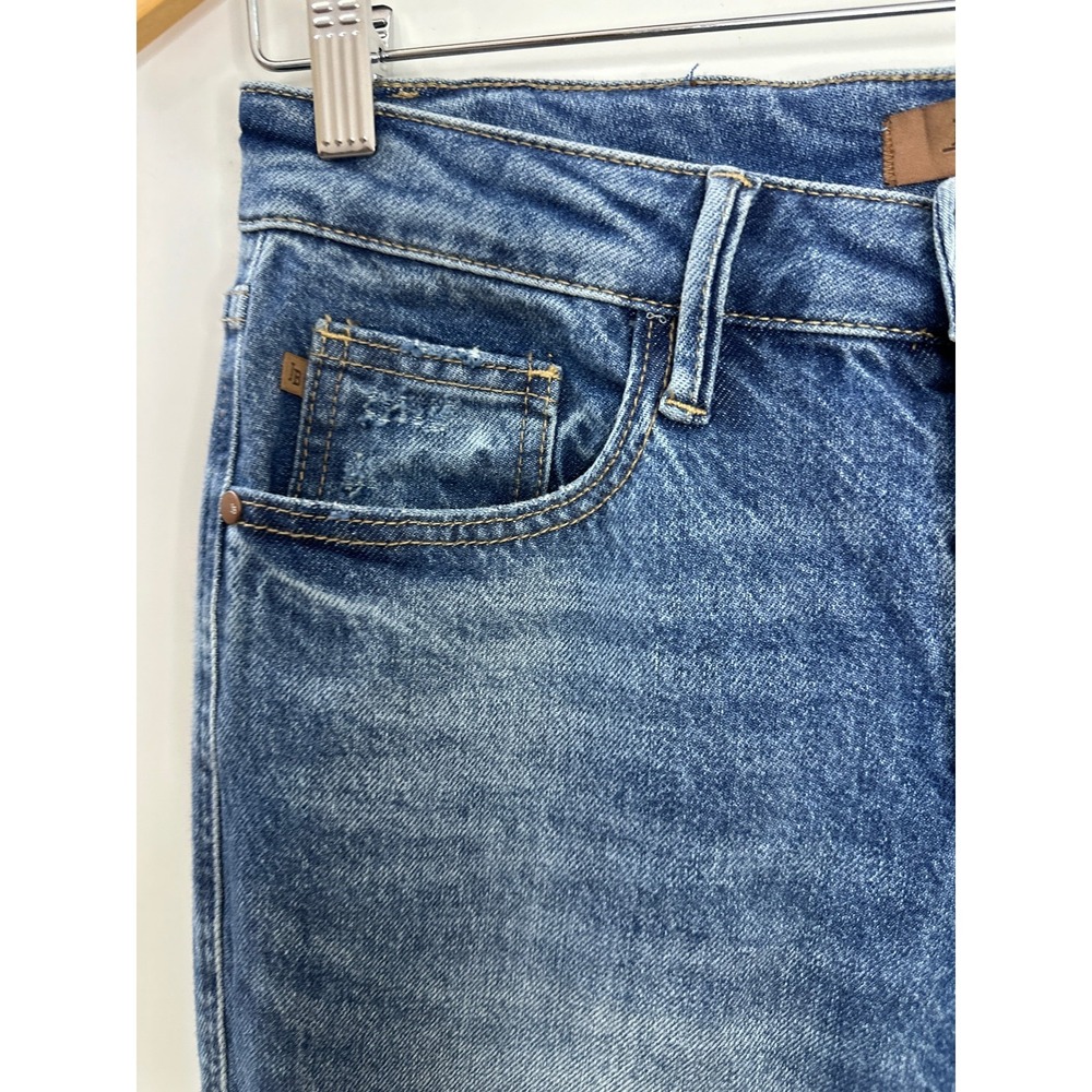 Judy Blue Wide Leg High Waist Rigid Magic Destroy Hem Crop Denim Jeans 7 / 28 - Picture 4 of 16